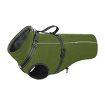 Olive green OneTigris FrostGuard dog jacket, tactical style insulated winter coat for working dogs