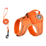 Orange OneTigris CATATRIX Cat Harness Set, breathable escape proof vest with leash