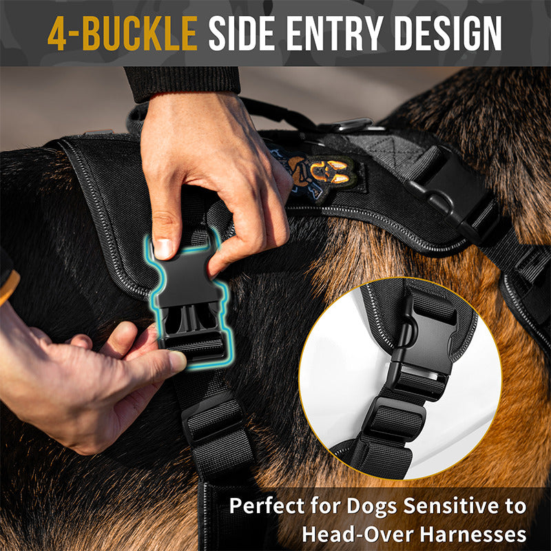 4-buckle side entry design of OneTigris TACTICLITE harness for easy on/off