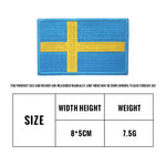 Sweden flag embroidered hook-and-loop patch, tactical patch for working dog harnesses