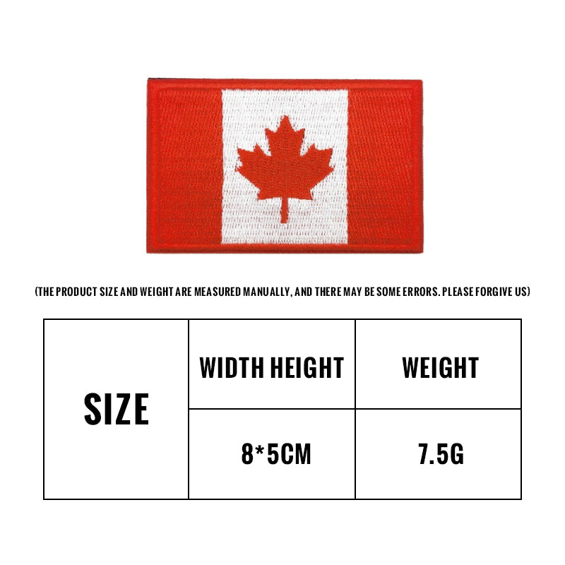 Canada national flag morale patch, hook-and-loop embroidered patch for working dog gear
