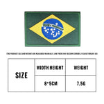Brazil national flag morale patch, 8x5cm hook-and-loop patch for dog vests