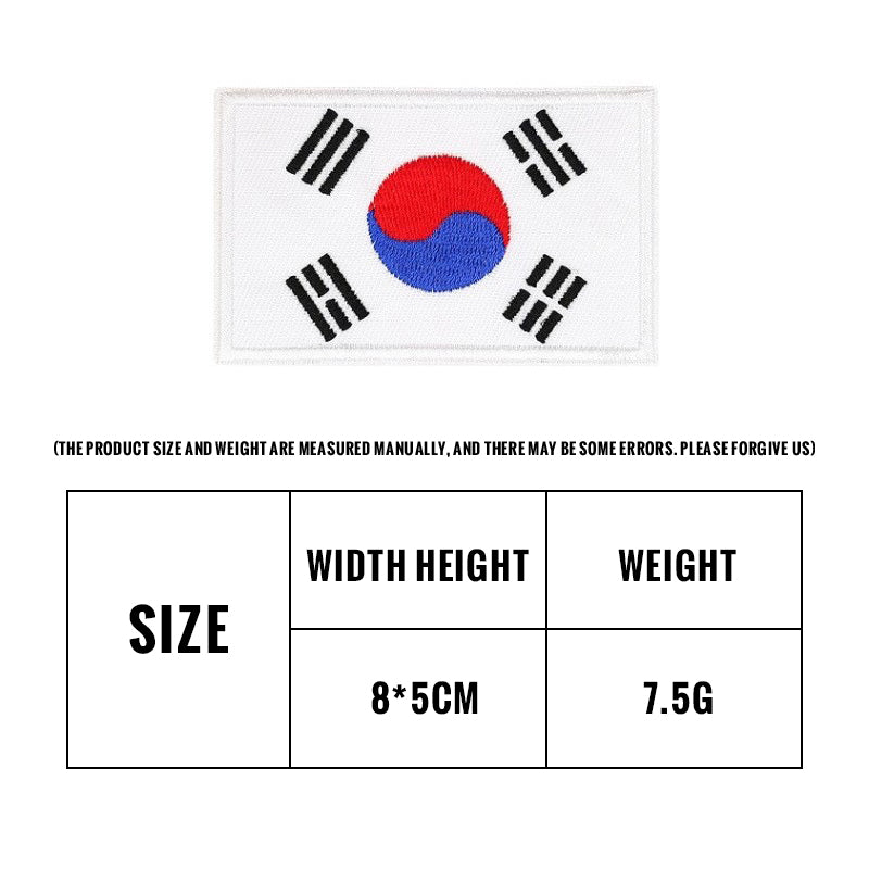 South Korea national flag morale patch, hook-and-loop patch for working dog gear