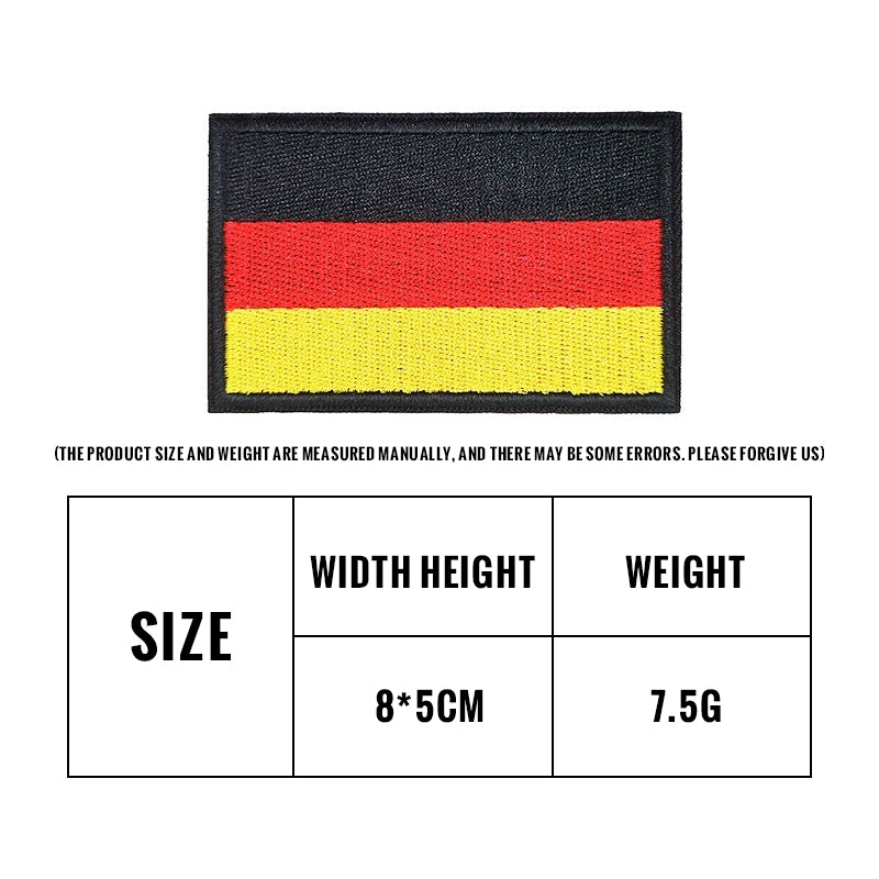 Germany flag embroidered hook-and-loop patch, tactical morale patch for dog harness accessories