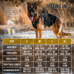 OneTigris TACTICLITE Tactical Dog Harness size chart, fit guide for large breeds