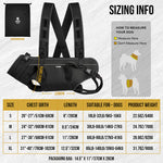 OneTigris SUPPORT RIDGE dog carry harness size chart, size fit guide for medium dog breeds