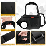 Dual padded grab handle design of full body dog lift support harness for easy lifting
