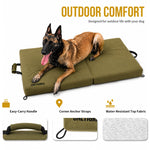Outdoor comfort foldable travel dog bed mat, lightweight washable tactical dog sleeping pad for camping hiking