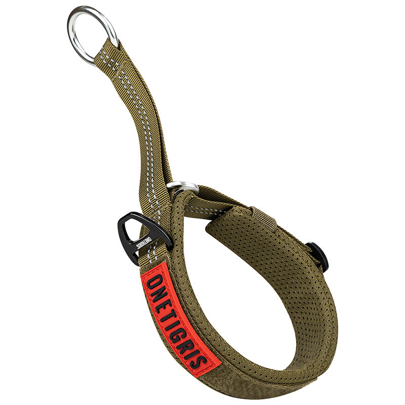 OneTigris 19 Ranger Green Reflective Padded Martingale Dog Collar, heavy duty no slip adjustable nylon collar for large breed dogs