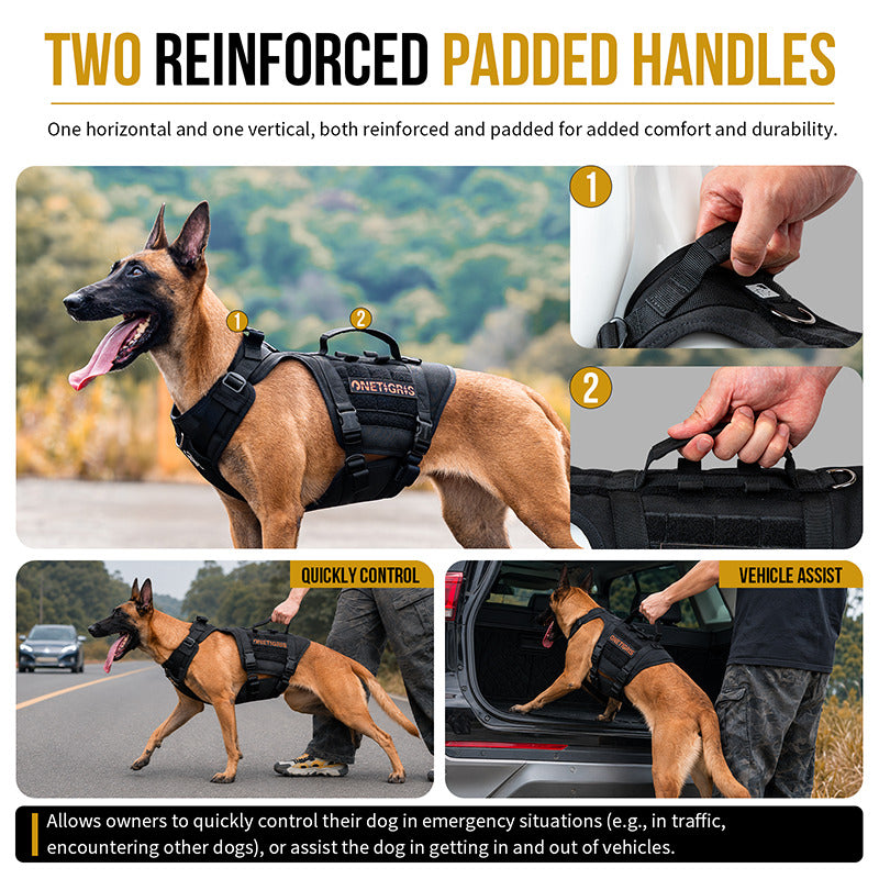 TITAN-FLOW dog harness with horizontal and vertical padded control handles