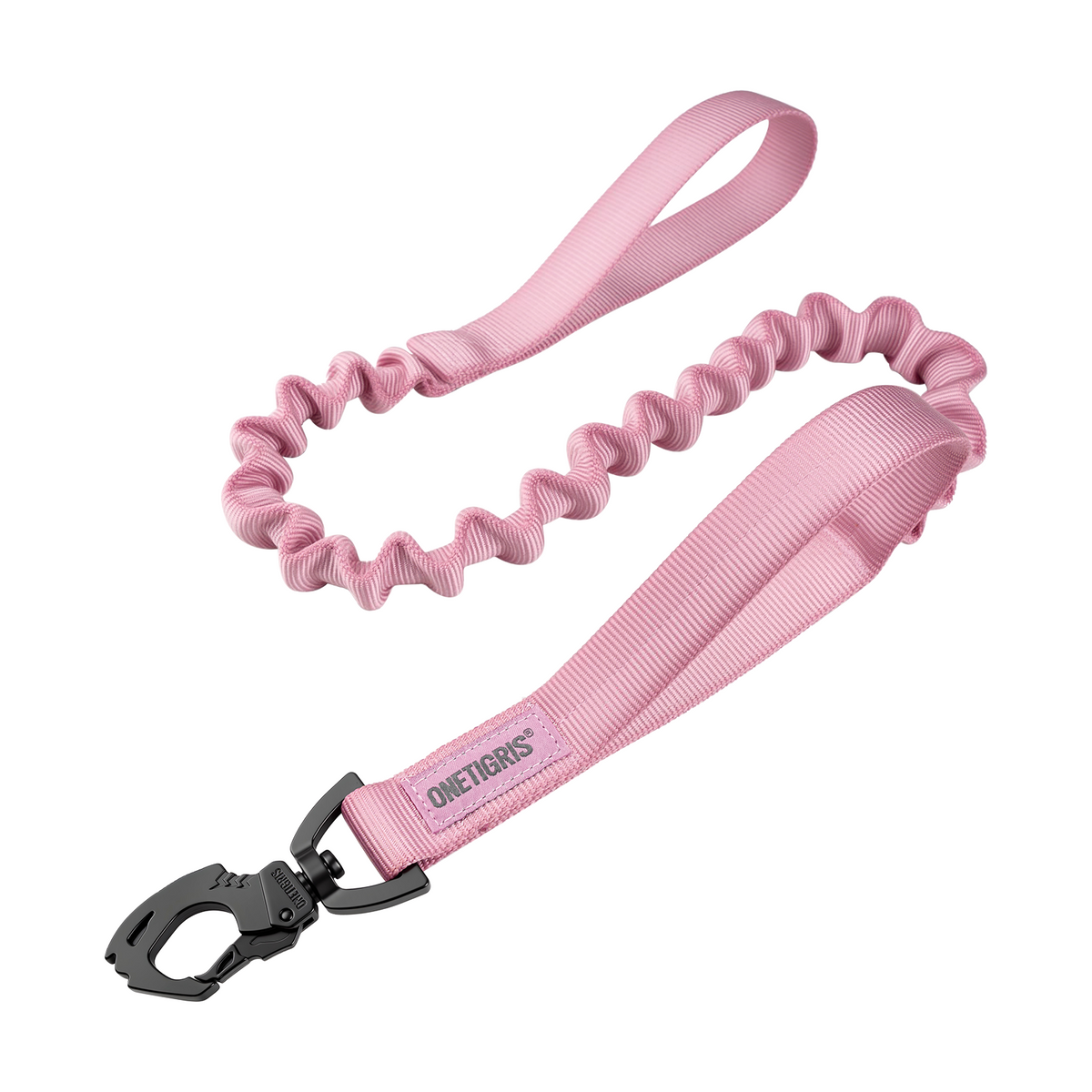 Mountbatten Pink OneTigris padded bungee dog leash for daily walking
