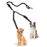 OneTigris No Tangle Dual Dog Leash, heavy duty 6-in-1 swivel dual head bungee leash for walking two dogs
