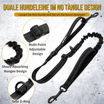 Dual padded handle no tangle design of OneTigris swivel dual dog bungee leash