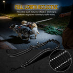 Reflective stitching night safety shot of OneTigris anti tangle dual dog bungee leash
