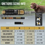OneTigris RUGGEDROVER dog collar size chart for medium and large dogs