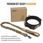 RUGGEDROVER reflective dog collar and bungee leash gift set packaging