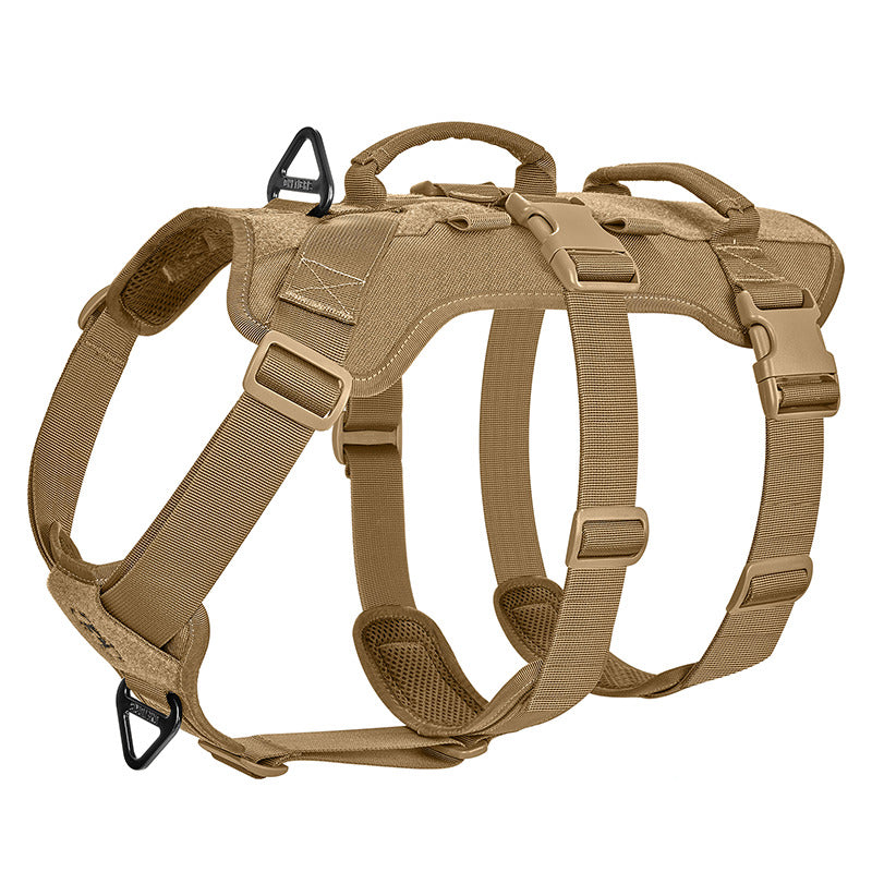 Coyote Brown OneTigris T-BONE Tactical Dog Harness, durable no pull tactical vest