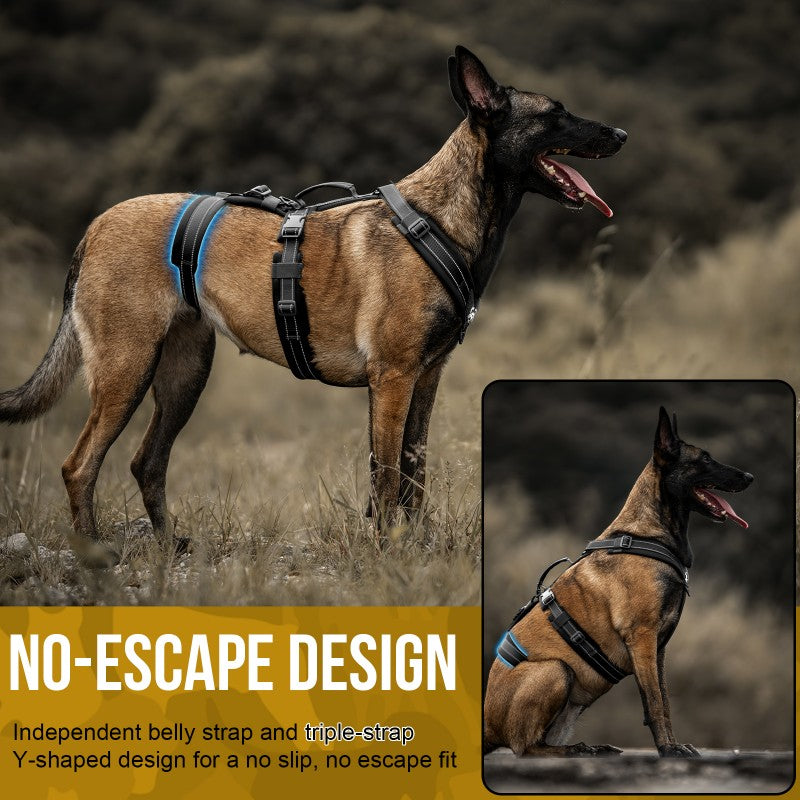 HOUNDLOCK Escape-Proof Dog Harness – Triple-Strap No-Pull for