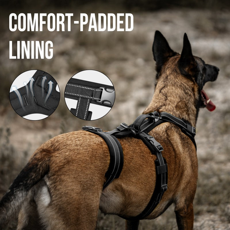 HOUNDLOCK Escape-Proof Dog Harness – Triple-Strap No-Pull for