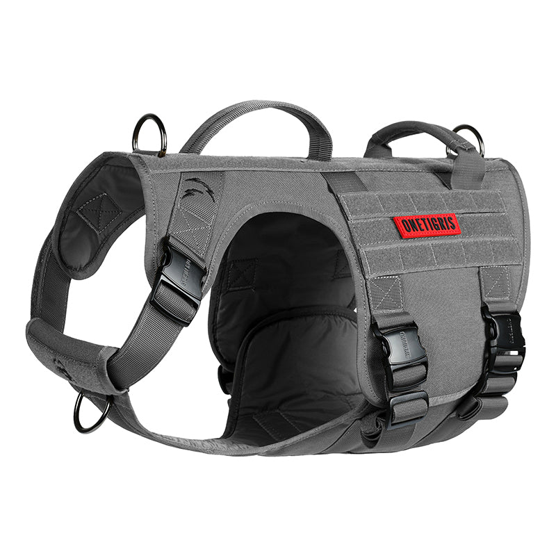 Heavy Duty Metal Dog Harness – 5 Buckles, 2 Handles for Large