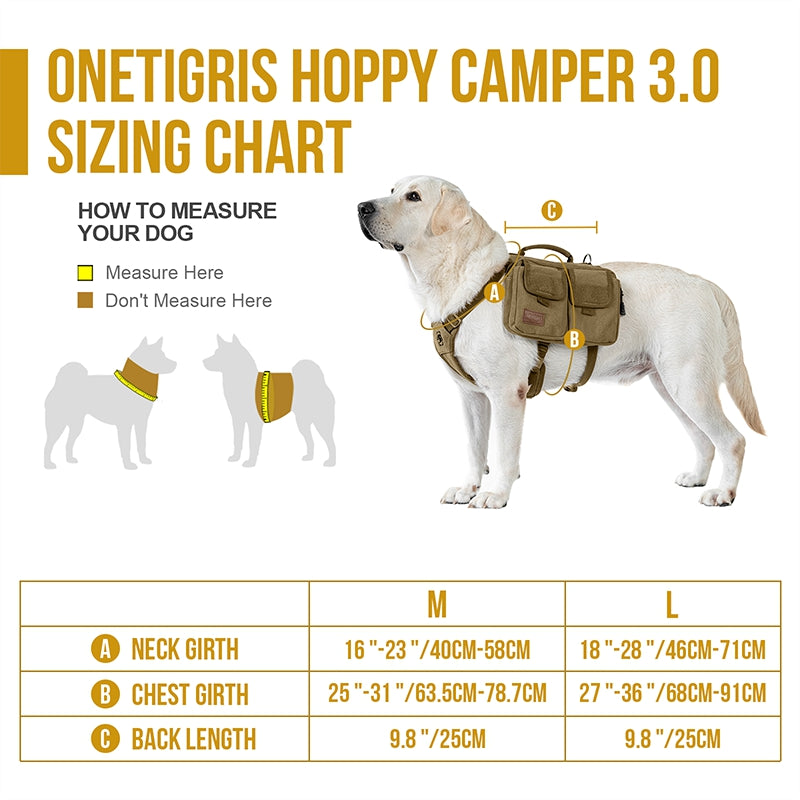 Canvas Dog Hiking Pack – Vintage Saddlebags for Medium/Large Dogs