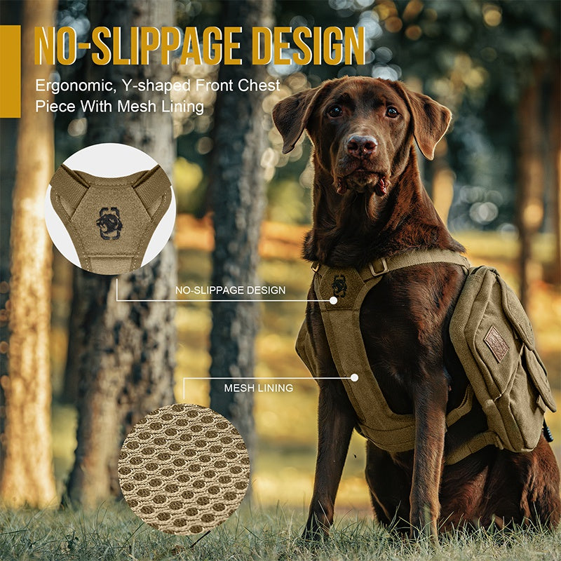 Canvas Dog Hiking Pack – Vintage Saddlebags for Medium/Large Dogs