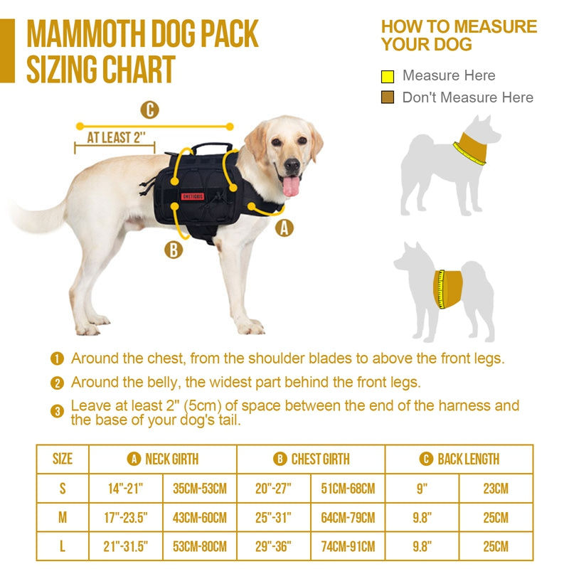 OneTigris Mammoth Dog Backpack – Durable Hiking Dog Pack & Saddle